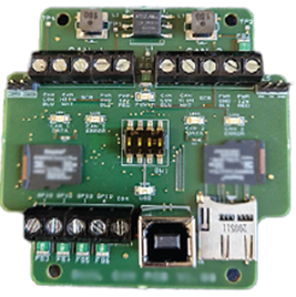 PCB ready for integration into customer device via serial connection